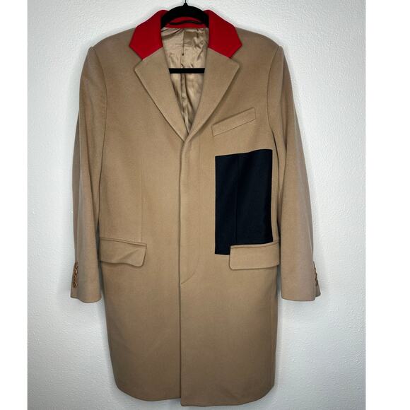 Givenchy Camel Tan Wool & Cashmere Blend Color Block Overcoat 48 / XXL - Picture 15 of 15